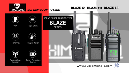 Himalayan BLAZE M1, X1, Z4 license-free walkie talkies – available from dealer in Chennai