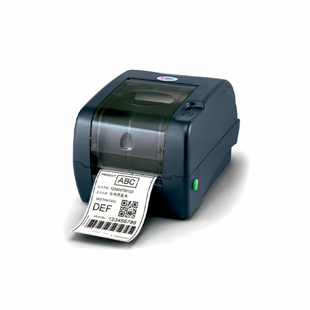 TSC TE244 Pro – Thermal Transfer Label Printer, 4", 203 dpi, 200MHz 32-bit RISC, 8MB SDRAM, 4MB Flash, 300m Ribbon, USB 2.0, RS232 - Front View