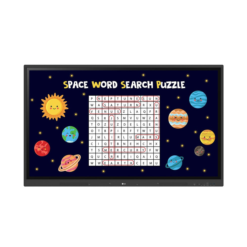 LG 65TR3DK-I – 65" UHD Interactive Digital Board (LFD Monitor), 16/7 Operation, 3 Years Onsite Warranty - Front View