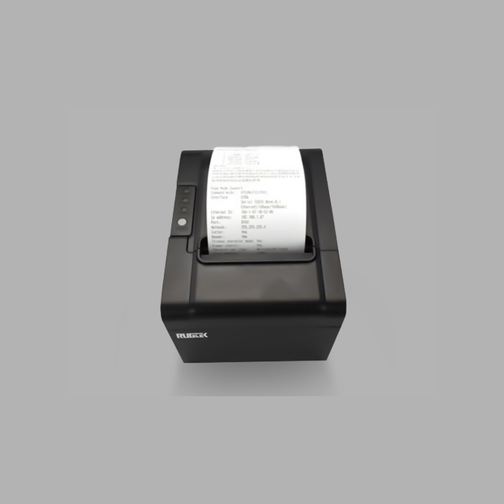 Rugtek RP80 H1 3" Wireless Thermal Receipt Printer – USB, Serial, Ethernet & WiFi, 250mm/s, CR Port, 1 Year Onsite Warranty - Front View
