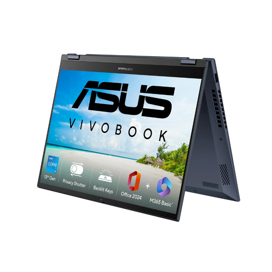 ASUS Vivobook S14 Flip TP3402VAO-LZ612WS – Intel® Core™ i5-13420H, 14" WUXGA Touch, 16GB DDR4, 512GB SSD, Backlit KB, Win 11 Home, MS Office 2024, 1 Year Warranty - Front View