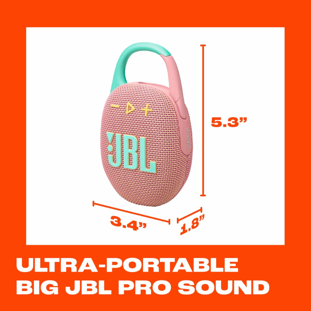 JBL Clip5 Pink Portable BT Speaker