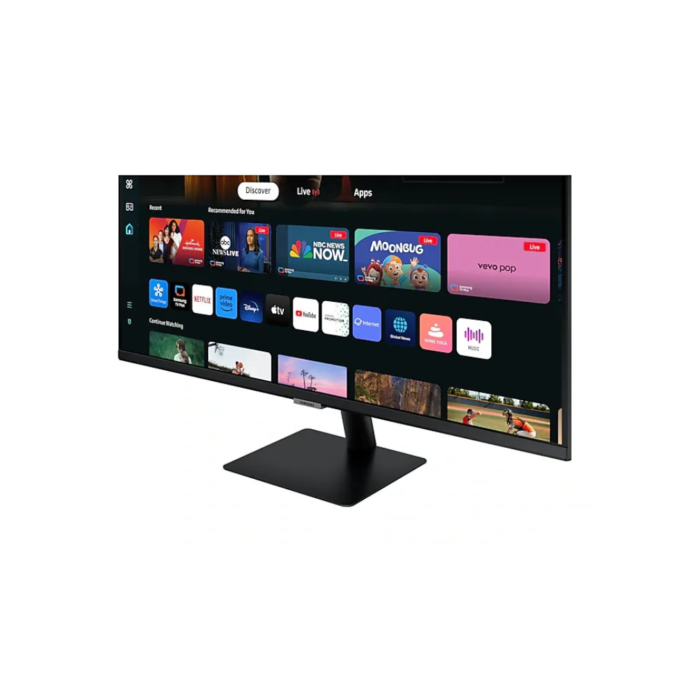 Samsung LS27DM501EWXXL (M5) – 27" FHD VA Smart Monitor, White, HDMI/USB, HDR10, WiFi & BT, Dex & AirPlay, Speakers, 3 Year Warranty - Side View