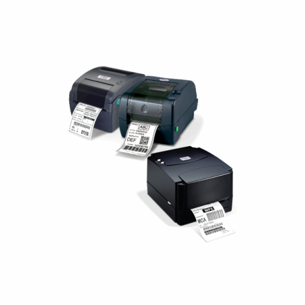 TSC TE244 Pro – Thermal Transfer Label Printer, 4", 203 dpi, 200MHz 32-bit RISC, 8MB SDRAM, 4MB Flash, 300m Ribbon, USB 2.0, RS232 - Multiple View