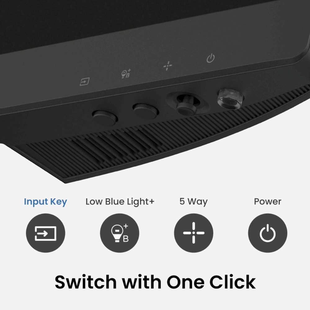 BenQ GW2490T – 23.8" FHD IPS Borderless, 100Hz, 99% sRGB, HDMI/DP, Speakers, Coding Mode, Height Adjustable, Wall Mount, 3 Year Onsite Warranty - Bottom View