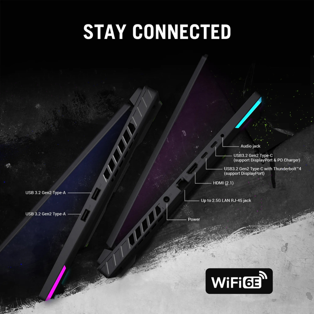 ASUS ROG Strix G16 G614JU-N4200WS – Intel i7-13650HX / RTX 4050 6GB / 16GB DDR5 / 1TB SSD / 16" WUXGA 165Hz / Win 11 Home / Eclipse Gray