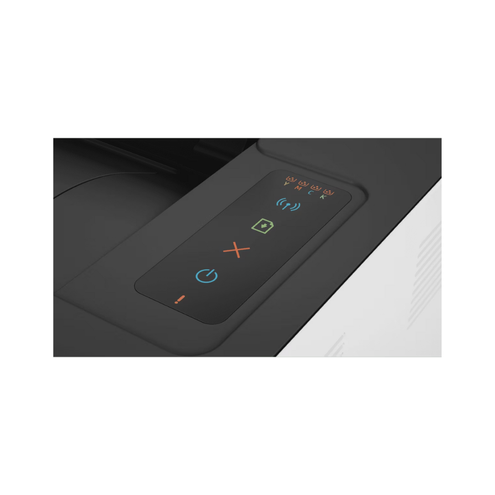 HP Color Laser 150nw (4ZB95A) – Entry Level Color Laser Printer with Network & Wi-Fi, 1 Year Warranty - Button View
