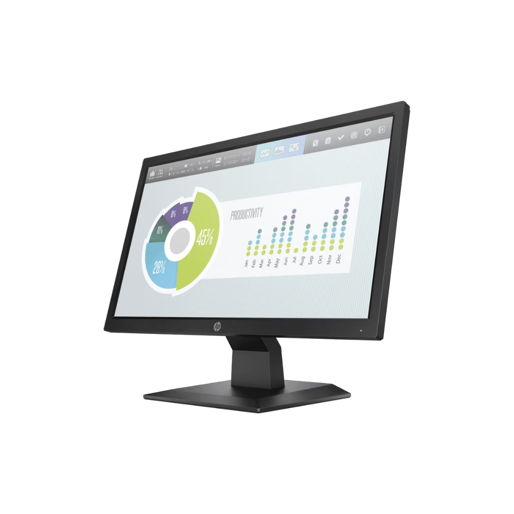 HP P204V 5RD66AA – 19.5" HD Monitor, 1600x900, VGA/HDMI, Tilt Adjustment, 3 Year Warranty - Side View