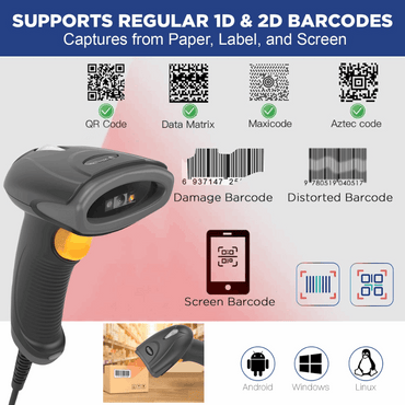 Newland NLS-HR2081-SO – Handheld Barcode Scanner, 640×480 CMOS Sensor, IP42, 1.2m Drop Resistance, USB & RS-232 - Front View