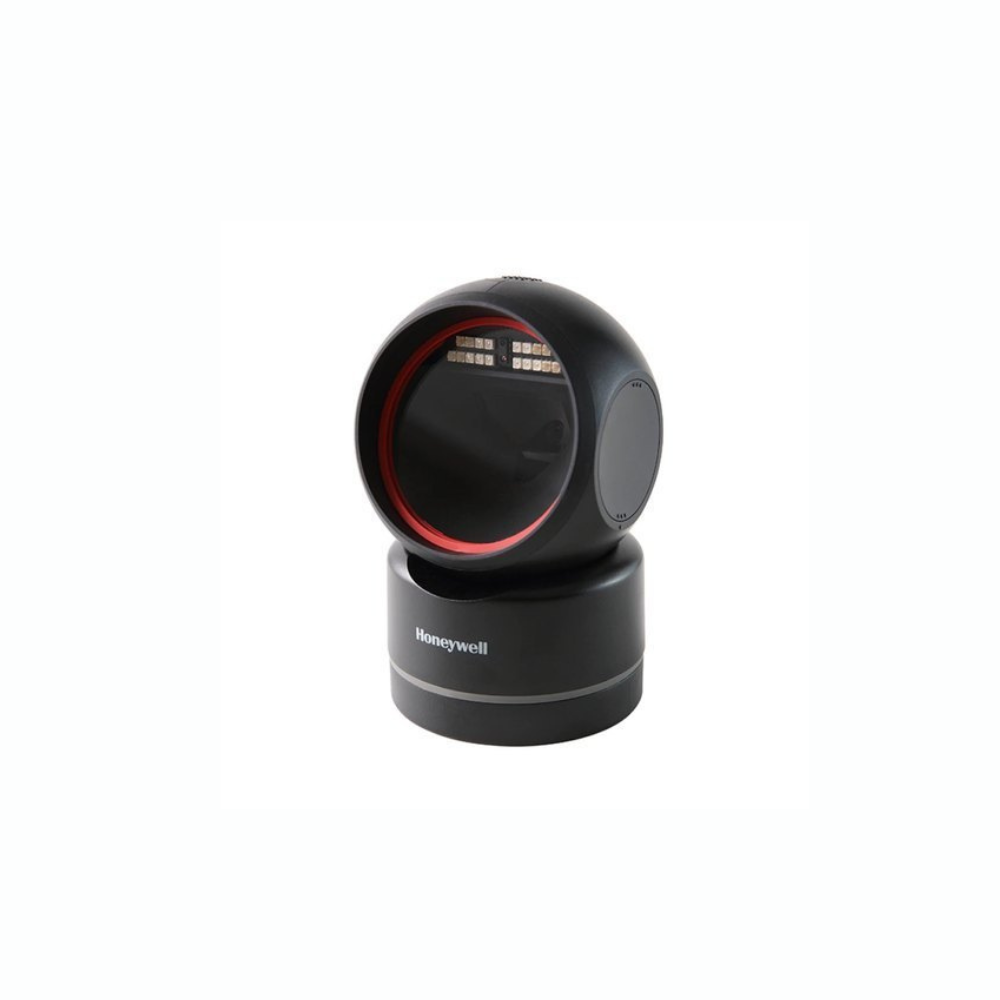 Honeywell HF680-R1-USB-I-INT – 2D Tabletop Barcode Scanner, USB Kit, Black, General Duty, Contact Charging, 3 Year Warranty - Front View