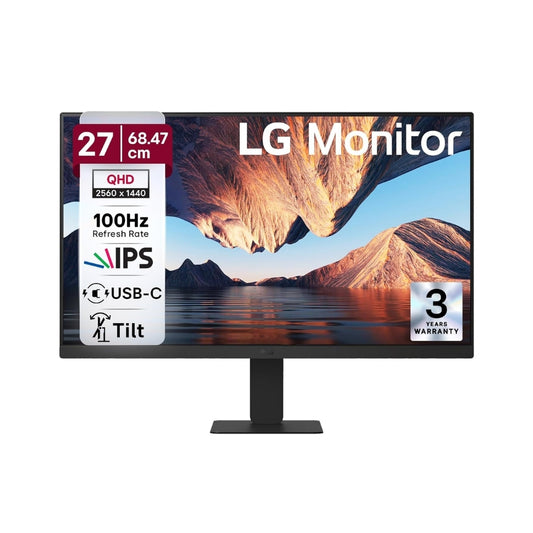 LG 27U631A 27" QHD IPS Monitor | 2560x1440, 100Hz, USB-C (15W PD), HDR10, sRGB 99%, Color Calibrated, Wall Mount, 3 Years Warranty
