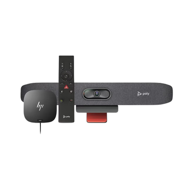 Poly Studio R30 USB Video Bar (842D2AA) – 4K Camera, 120° FOV, AI NoiseBlockAI, remote, dongle - front view