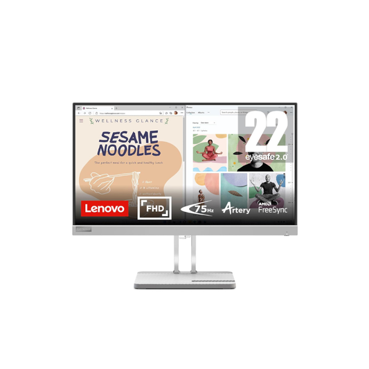 Lenovo L22e-40 – 21.5" FHD VA Monitor, 75Hz, 4ms, 250 Nits, HDMI & VGA, AMD FreeSync, Low Blue Light, Grey, 3 Years Warranty