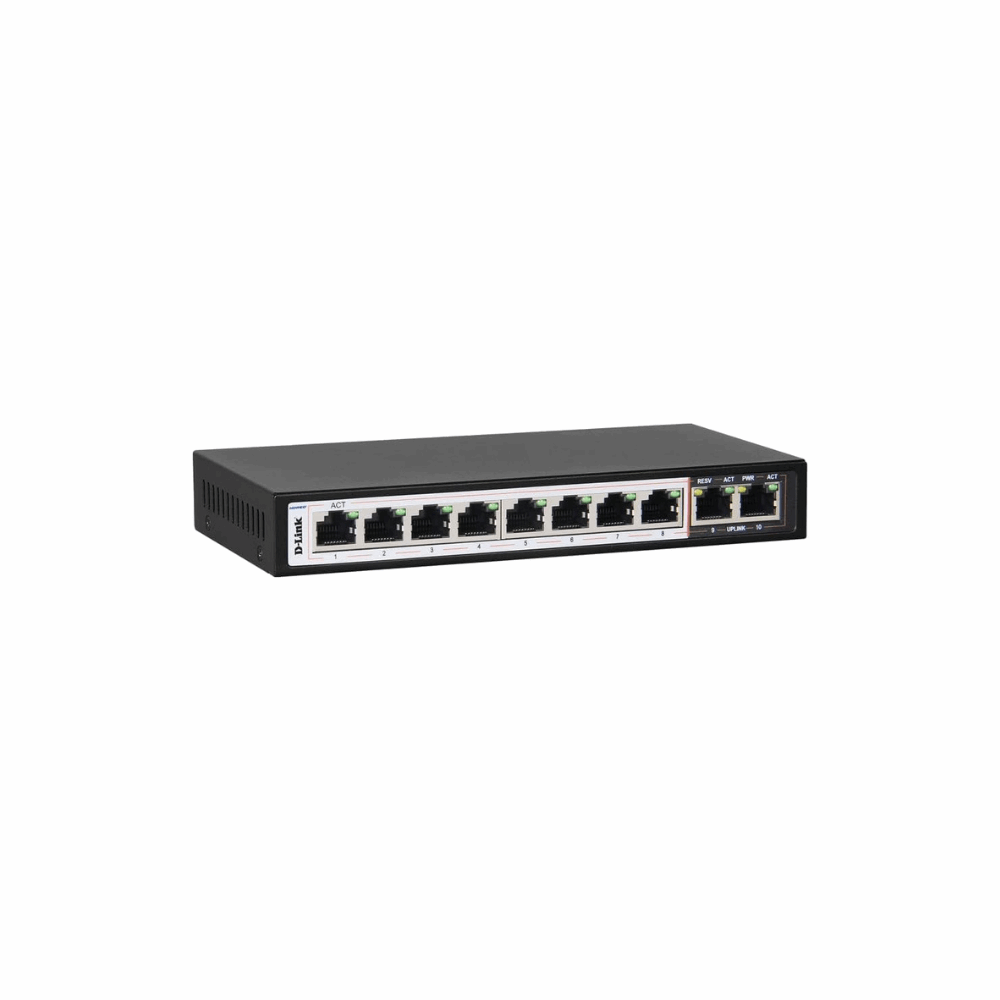 DLink DES-F1010P-E 8+2 100Mbps 250m PoE Switch