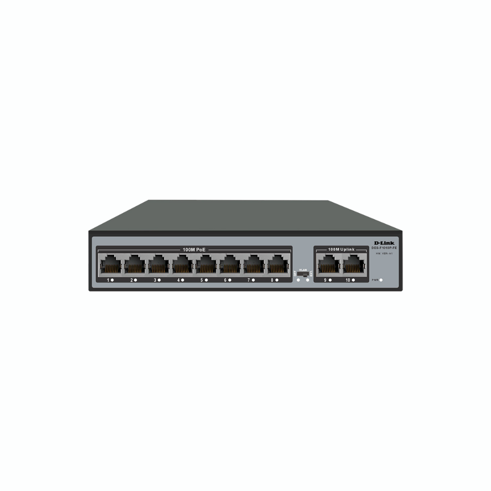 DLink DES-F1010P-FE 8+2 Port Switch