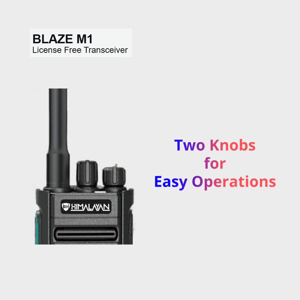 Himalayan Walkie Talkie Blaze M1 – PMR Lic-Free 446 MHz, Long-Range, Rugged Design - top view