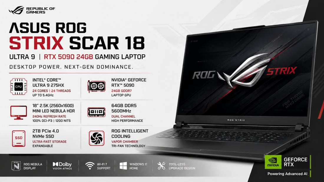 Asus ROG Strix SCAR 18 G835LX-SA187WS Gaming Laptop. Asus Dealer in Chennai, Supreme computers