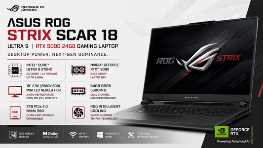 Asus ROG Strix SCAR 18 G835LX-SA187WS Gaming Laptop. Asus Dealer in Chennai, Supreme computers