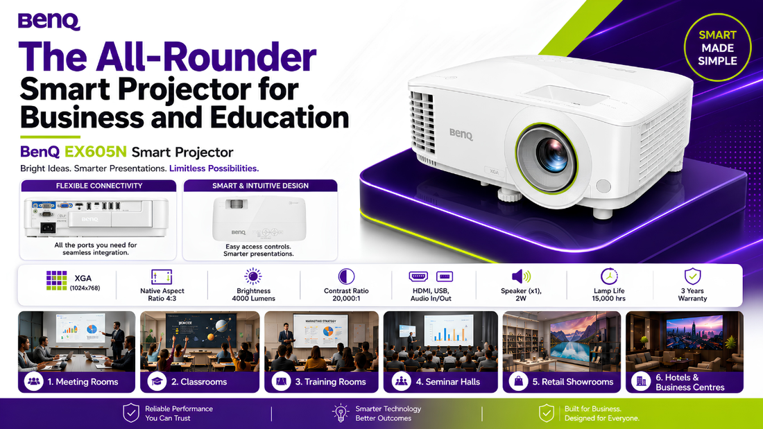 BenQ EX605N Smart Projector - Supreme Computer, Benq Projector Dealer in Chennai