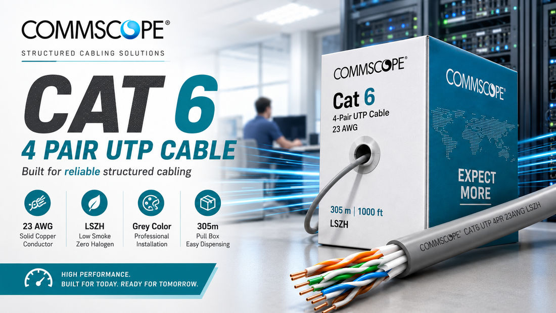  CommScope Cat6 4 Pair UTP Cable 23 AWG LSZH Grey Color 305m  - Dealer in chennai, supreme computers
