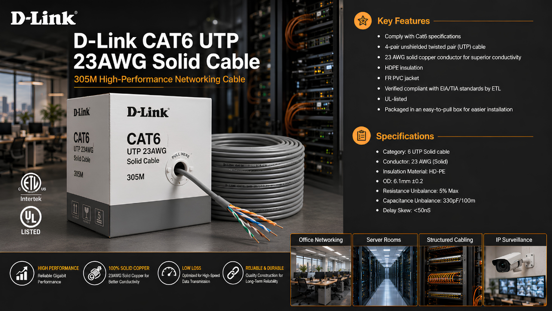 Dlink Cat 6 UTP 23AWG Cable Dealer in Chennai, Supreme Computers