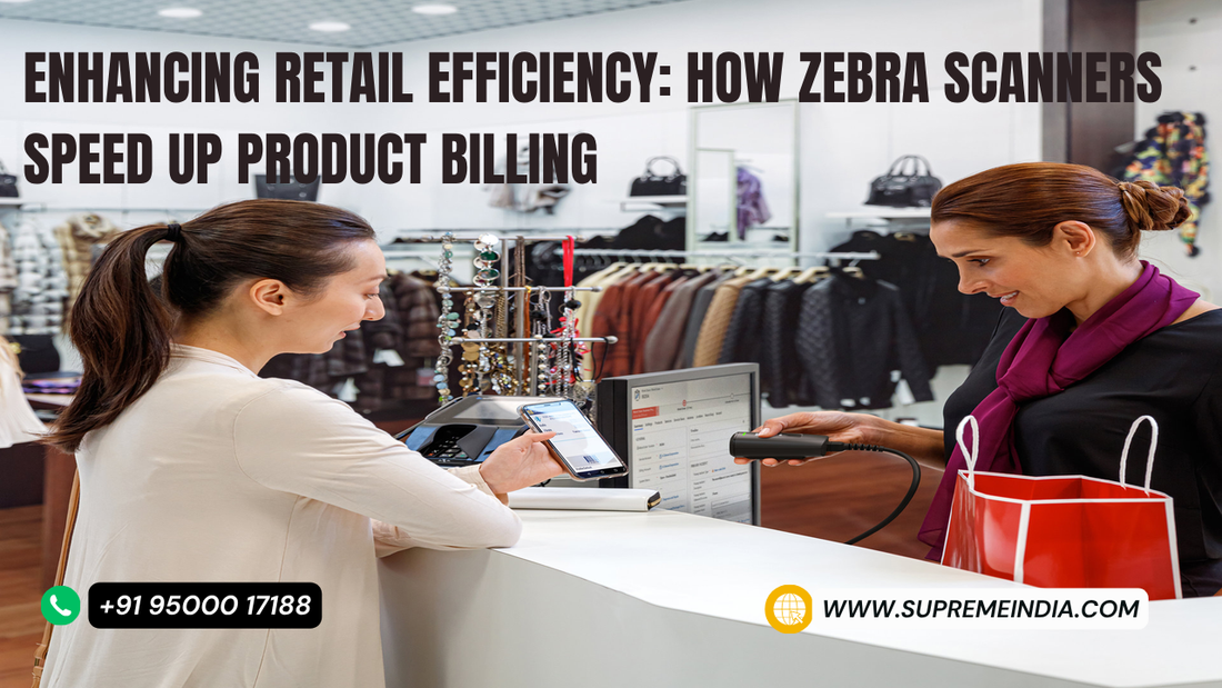 Zebra barcode scanners improving retail billing speed and checkout efficiency in a Chennai retail store