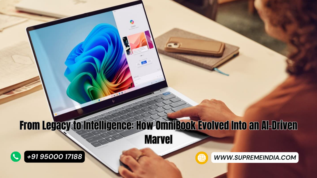 HP OmniBook AI laptop showcasing the evolution from a legacy business notebook to a modern AI-driven professional laptop for enterprises and professionals in Chennai and Tamil Nadu