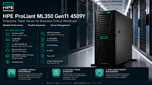 HPE ML350 Gen11 Tower Server - Available in Supreme Computers Dealer in Chennai