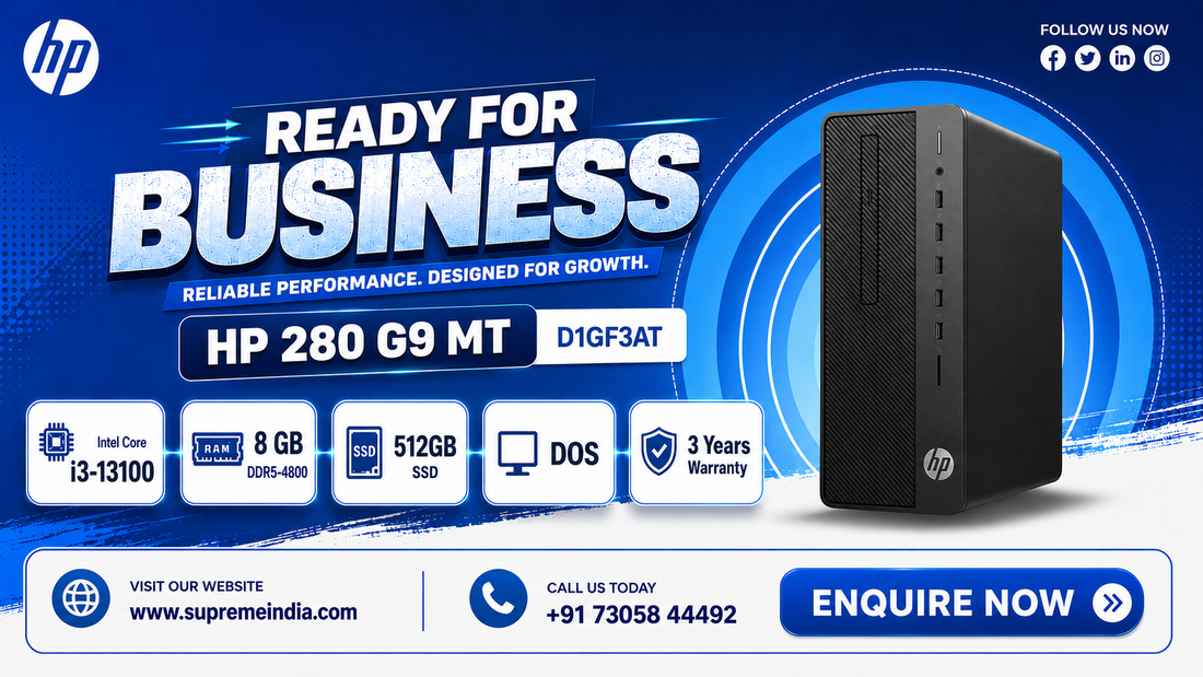 HP 280 G9 MT Desktop - HP Desktop Dealer in Chennai, Supreme Computers.