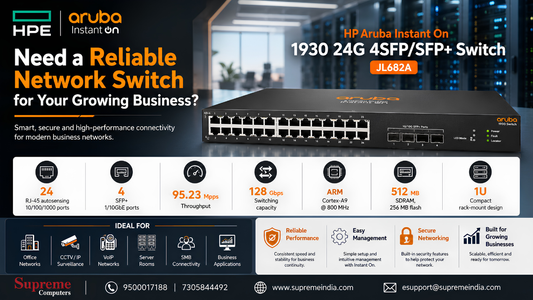 HP Aruba Instant On 1930 24G 4SFP/SFP+ Switch JL682A , Supreme Computers in Chennai