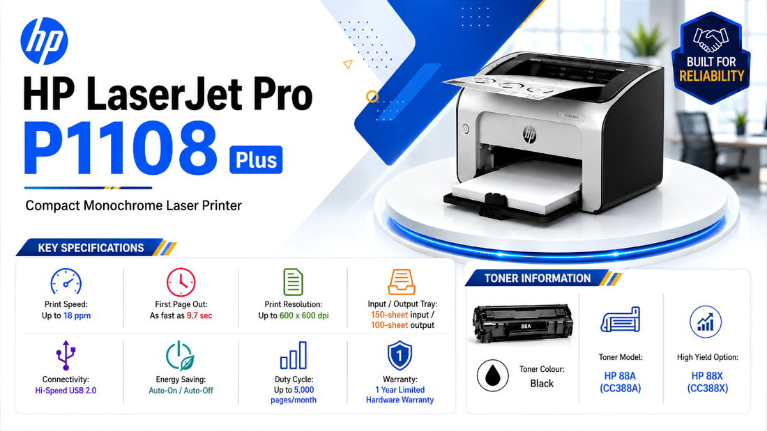 HP LaserJet Pro P1108 Plus Printer , Dealer in Chennai Supreme Computers