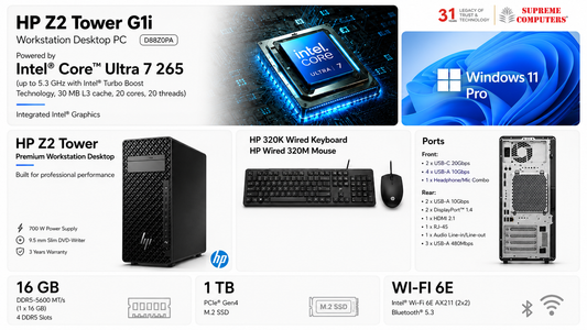 Buy HP Z2 G1i D88Z0PA Tower Workstation - U7 265 | HP Dealer In Chennai