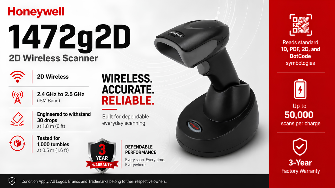 Honeywell 1472g2D Wireless Barcode Scanner Solution, Honeywell Dealer in Chennai Supreme Computers