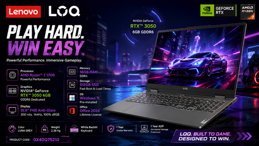 Lenovo LOQ Ryzen 7 RTX 3050 6GB Gaming Laptop, Supreme Computers Lenovo Dealer in Chennai
