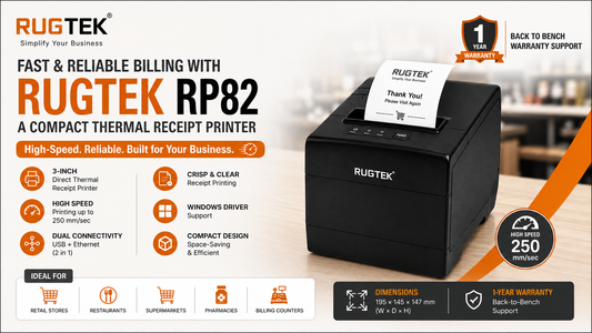  Rugtek RP82 A Thermal Printer - Rugtek Dealer in chennai, Supreme Computers