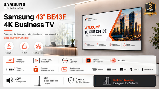  Samsung 43” BE43F LH43BEFH8GULXL&nbsp; 4K Business TV - Samsung Dealer in Chennai, Supreme Computers