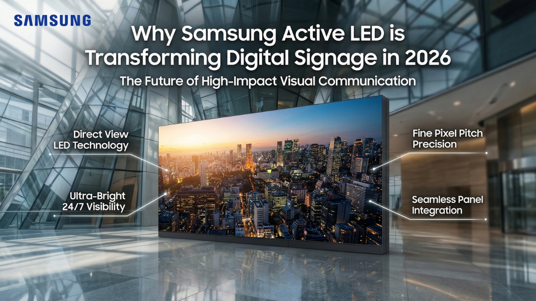 Samsung Active LED digital signage display for business use in Chennai Tamil Nadu with seamless high brightness LED video wall