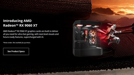 AMD Radeon RX 9060 XT GPU with futuristic gaming artwork – dealer in Chennai Tamil Nadu