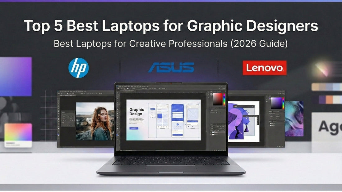 Top 5 best laptops for graphic designers in 2026 including HP, ASUS ProArt, Lenovo ThinkPad and Yoga creative laptops