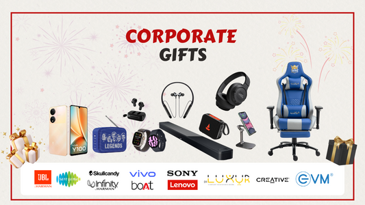 Premium corporate gifts for clients and employees including smartphones, smartwatches, headphones, pendrives, powerbanks, Bluetooth speakers, ergonomic chairs, blenders, and tech accessories – Supreme Computers Chennai