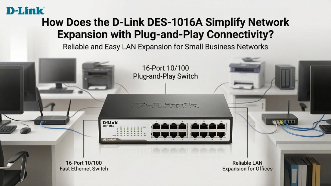 D-Link DES-1016A 16-Port Fast Ethernet Switch for plug-and-play network expansion in offices and small businesses