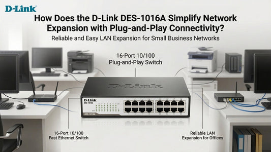 D-Link DES-1016A 16-Port Fast Ethernet Switch for plug-and-play network expansion in offices and small businesses