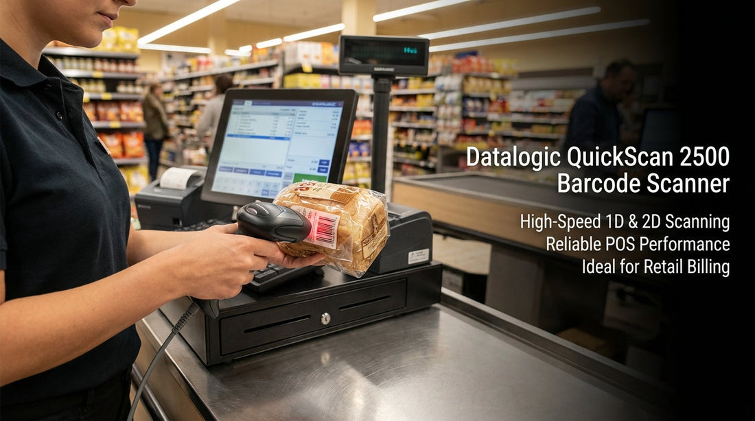 Datalogic QuickScan 2500 barcode scanner for retail POS billing in Chennai – high-speed 1D and 2D barcode scanner for supermarkets and retail stores