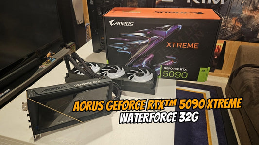 Gigabyte AORUS GeForce RTX™ 5090 XTREME WATERFORCE 32G liquid-cooled graphics card for extreme gaming and AI workloads
