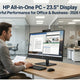 HP 23.5 inch All-in-One Desktop PC for office and business productivity in a modern workspace environment