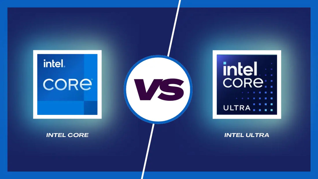 Intel Core vs Intel Core Ultra processor comparison showing performance, AI features, graphics, and efficiency differences