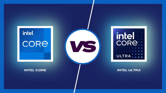 Intel Core vs Intel Core Ultra processor comparison showing performance, AI features, graphics, and efficiency differences