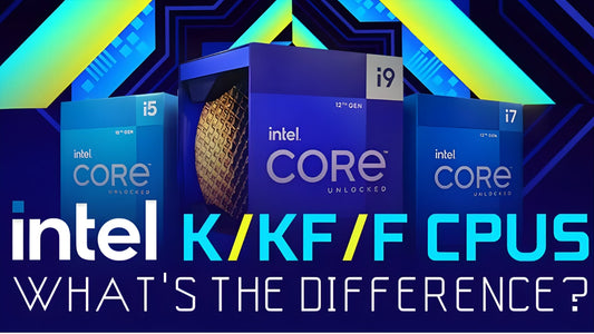 Intel K vs KF vs F CPUs comparison explaining overclocking and integrated graphics differences