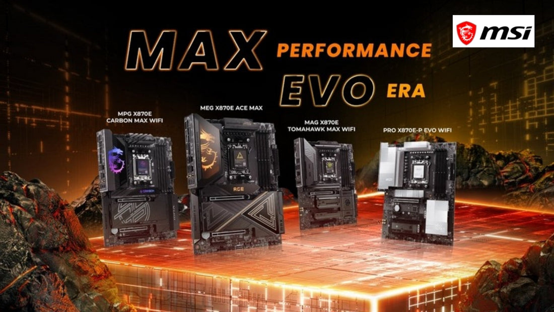 MSI X870E MAX EVO motherboard lineup featuring PCIe Gen 5, DDR5 and Wi-Fi 7 support for next-generation AMD AM5 PC builds