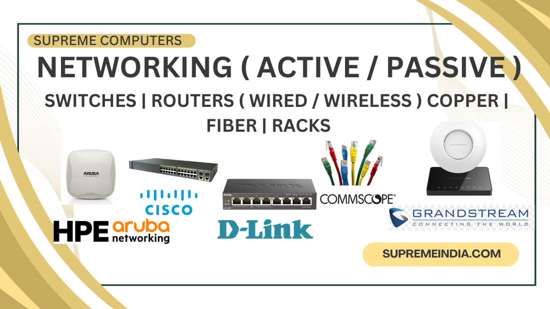 Active and passive networking solutions dealer in Chennai offering switches, routers, fiber optic cabling and network racks in Tamil Nadu.